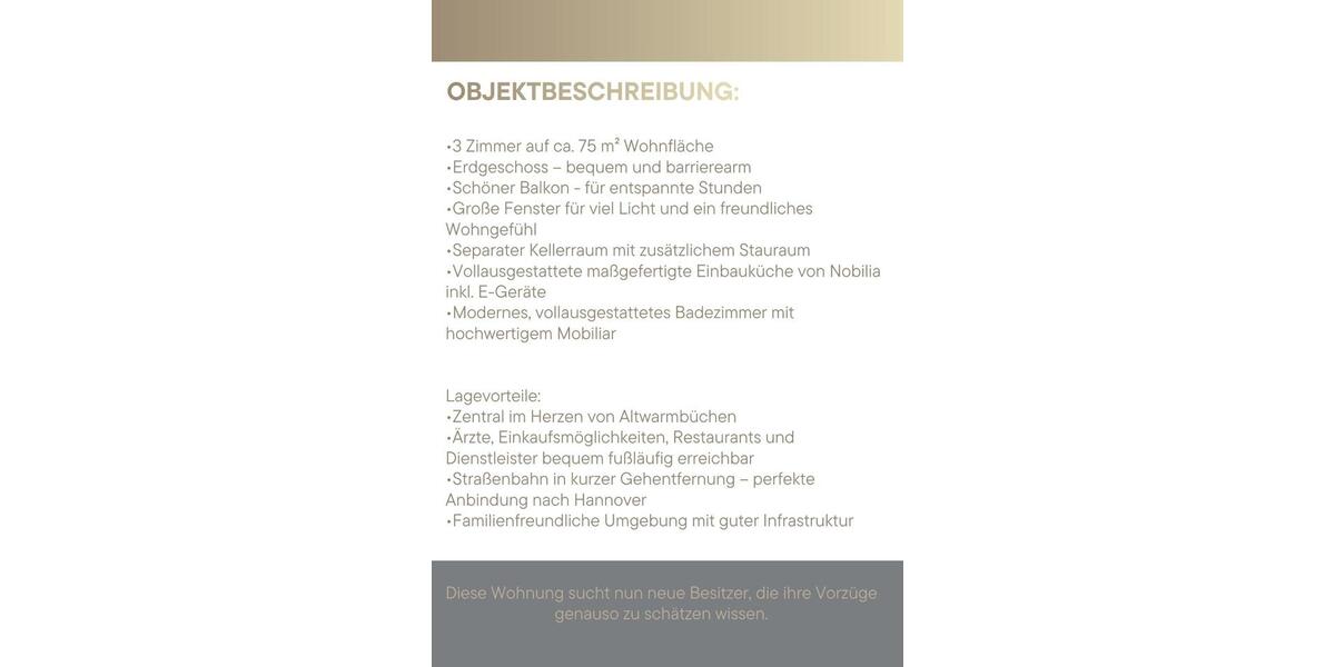 moderne 3 Zimmer Eigentumswohnung im Herzen von Altwarmbüchen 3 zimmer