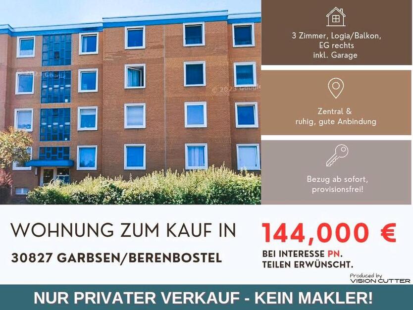 PROVISIONFREIE 3-Zimmer-Eigentumswohnung in GarbsenBerenbostel. zimmer