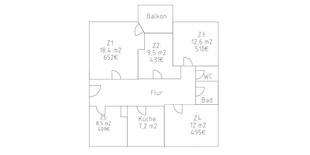 Etagenwohnung Laatzen - 5 Zimmer, 85 m&sup2;, 409&euro; | Angebot:26169215