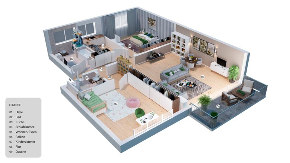 Etagenwohnung Wedemark - 3 Zimmer, 95 m&sup2;, 1.140&euro; | Angebot:25253199