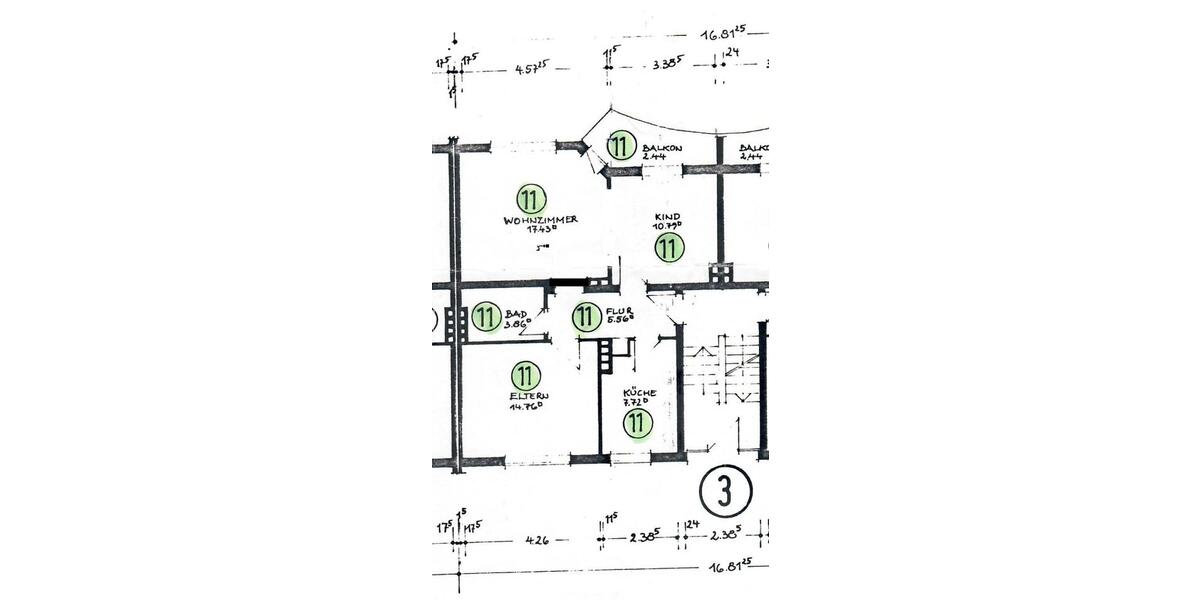 Etagenwohnung Hannover Herrenhausen-Stöcken - 3 Zimmer, 63 m&sup2;, 230.000&euro; | Angebot:25644941