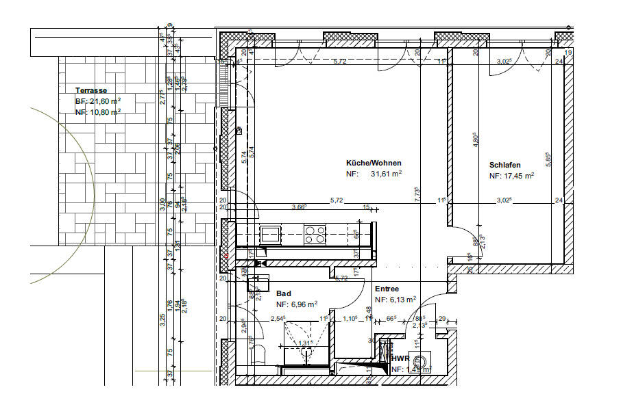 Terrassenwohnung Hannover Döhren - 2 Zimmer, 74 m&sup2;, 1.150&euro; | Angebot:26568887