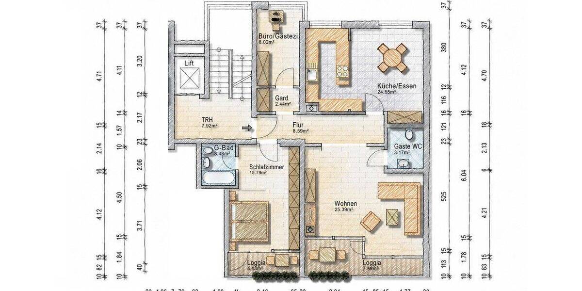 Etagenwohnung Hannover / Anderten Anderten - 3 Zimmer, 95 m&sup2;, 265.000&euro; | Angebot:26916838