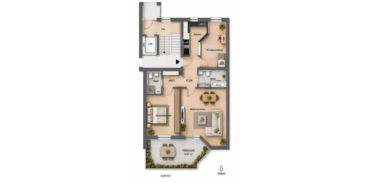 Erdgeschoßwohnung Garbsen Berenbostel - 3 Zimmer, 84 m&sup2;, 335.000&euro; | Angebot:27197628