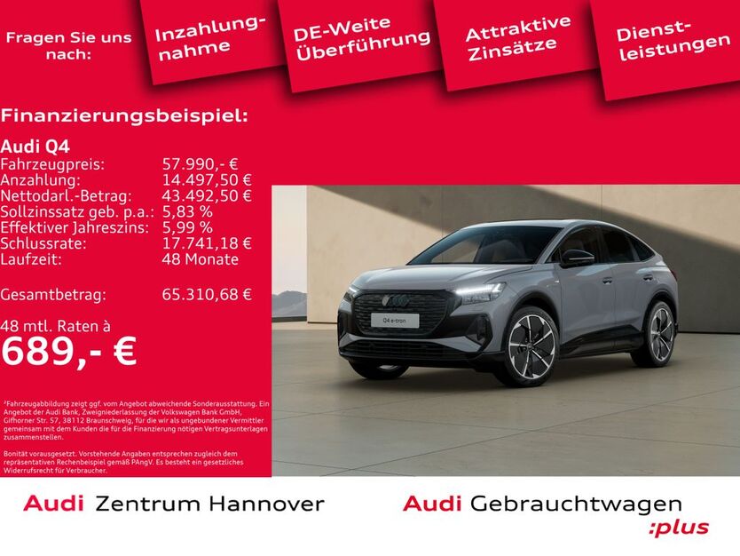 Audi Q4 e-tron 9.488 km 56.990 € Hannover 30179