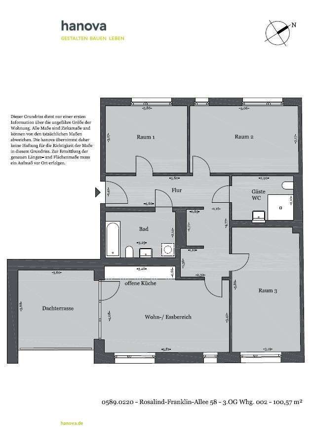 Wohnung zum Mieten in Hannover 1.206,84 € 100.57 m²