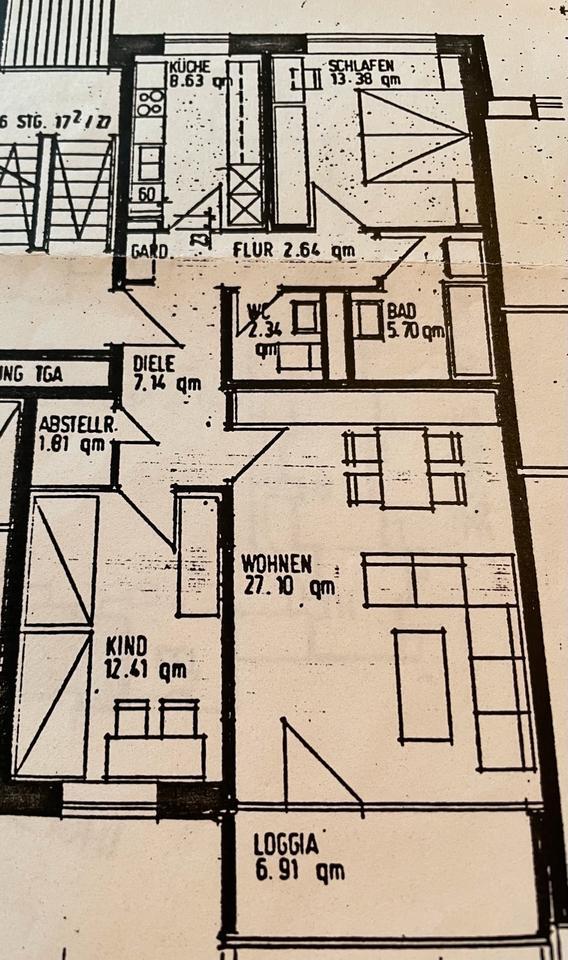 Schöne und zentrale 3-Zimmer-Wohnung im Grünen