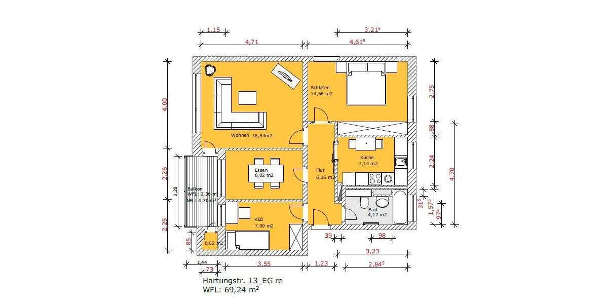 Etagenwohnung Hannover Herrenhausen-Stöcken - 4 Zimmer, 71 m&sup2;, 222.000&euro; | Angebot:27622248