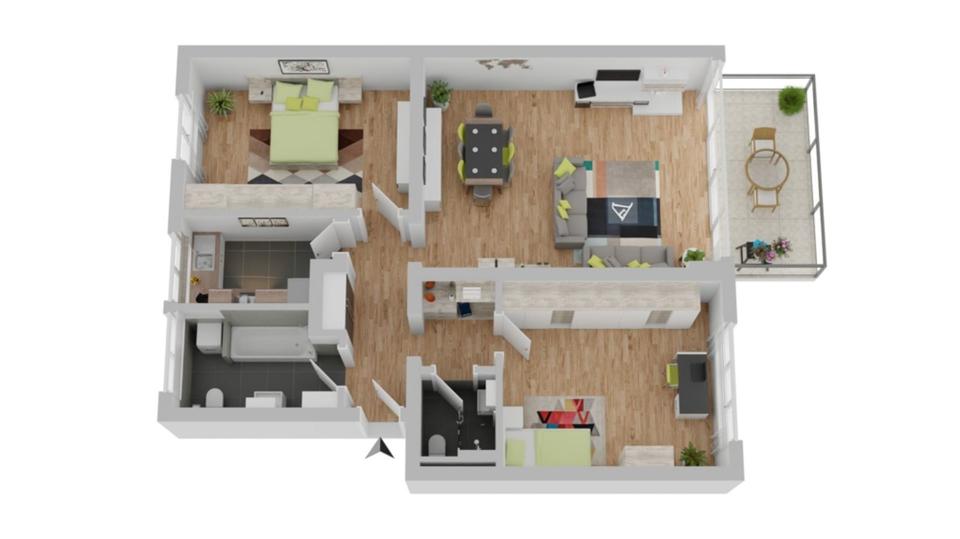 Etagenwohnung Wedemark - 3 Zimmer, 95 m&sup2;, 1.140&euro; | Angebot:25253199