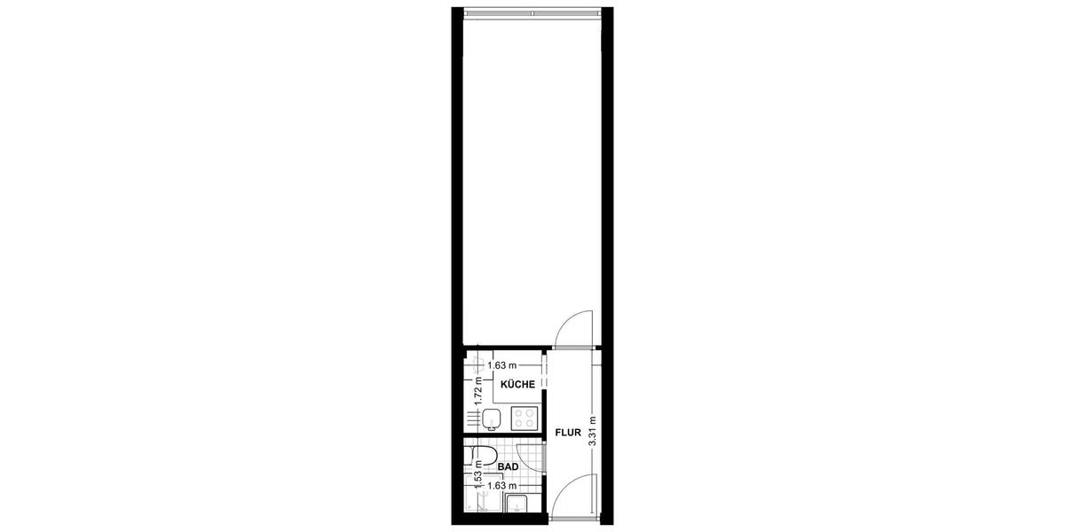 Etagenwohnung Hannover Döhren-Wülfel - 1 Zimmer, 28 m&sup2;, 410&euro; | Angebot:27617270