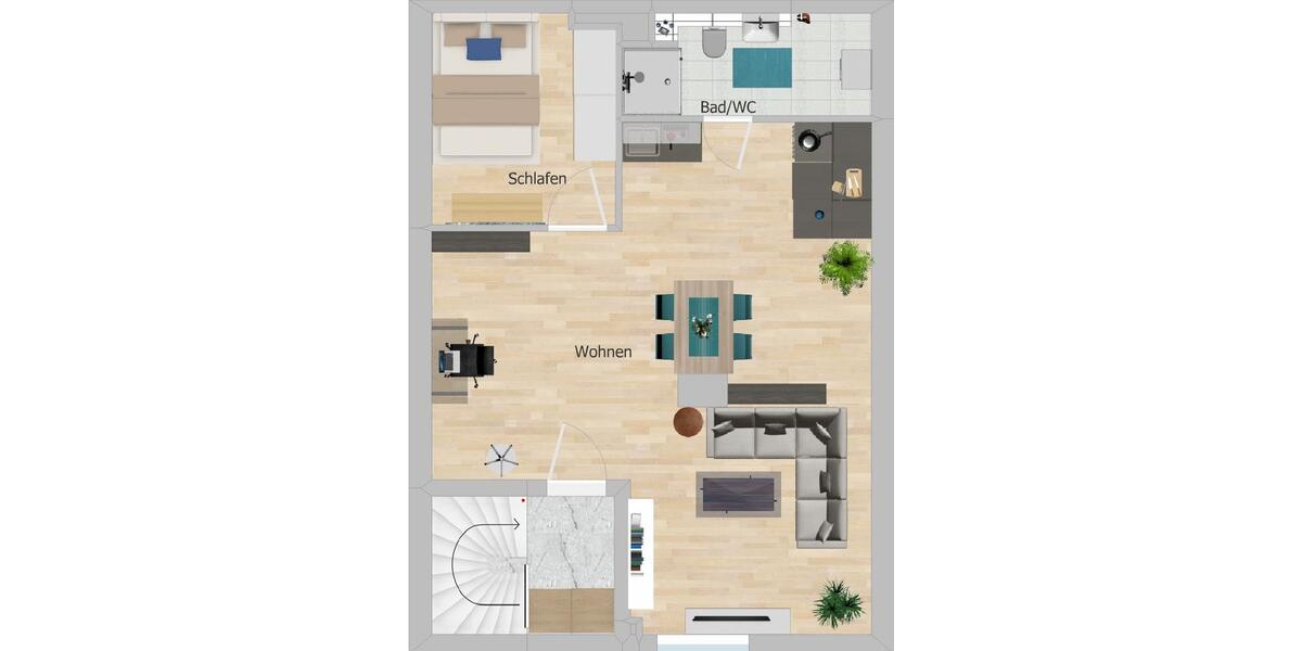 Dachgeschoßwohnung Hannover Buchholz-Kleefeld - 2 Zimmer, 45 m&sup2;, 530&euro; | Angebot:25536178