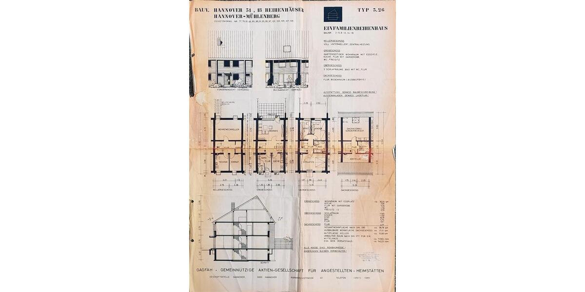 Reihenhaus Hannover Ricklingen - 5 Zimmer, 125 m&sup2;, 435.000&euro; | Angebot:27296285
