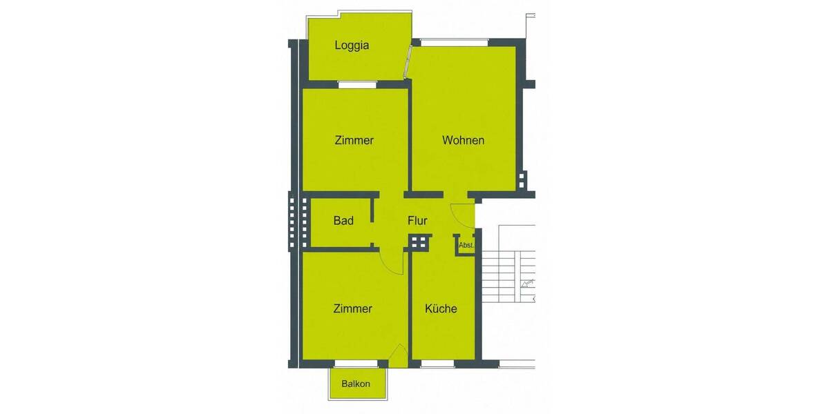 Etagenwohnung Hannover Mittelfeld - 3 Zimmer, 63 m&sup2;, 850&euro; | Angebot:26890731