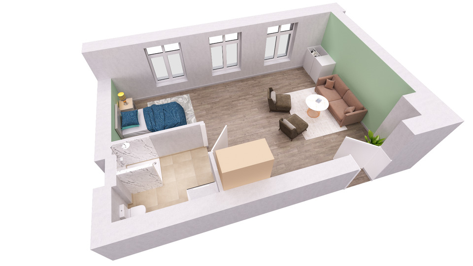 Etagenwohnung Bad Nenndorf - 1 Zimmer, 40 m&sup2;, 1.191&euro; | Angebot:25751518