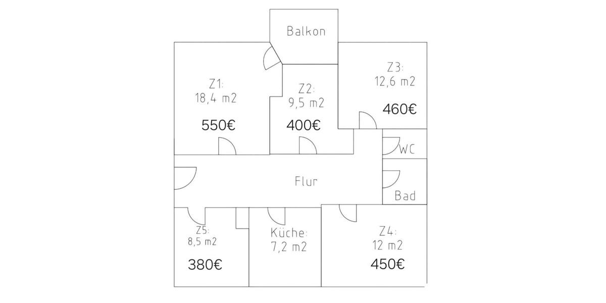 Etagenwohnung Laatzen - 1 Zimmer, 18 m&sup2;, 550&euro; | Angebot:26498271