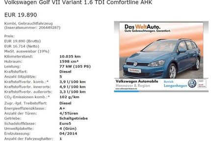 VW Golf 149.850 km 8.699 &euro; Garbsen 30826