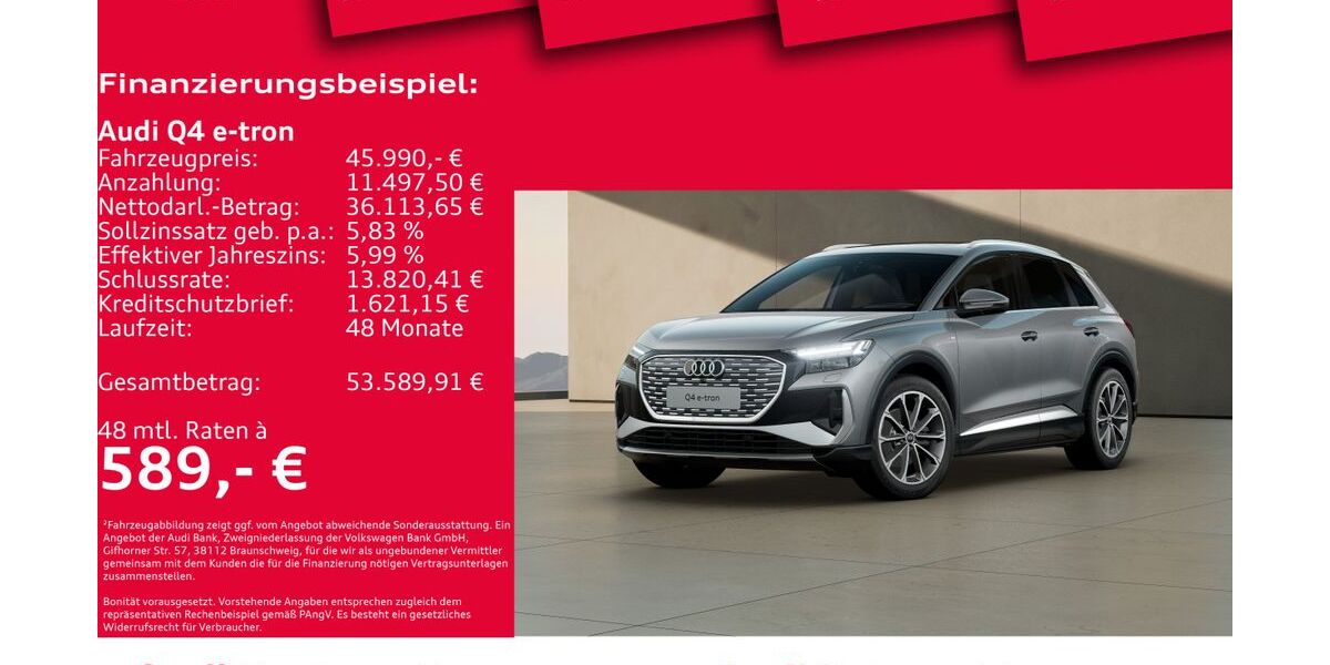 Audi Q4 e-tron 7.697 km 45.990 € Hannover 30179